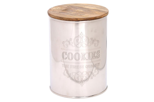 Silver Cookie Canister 18cm-0