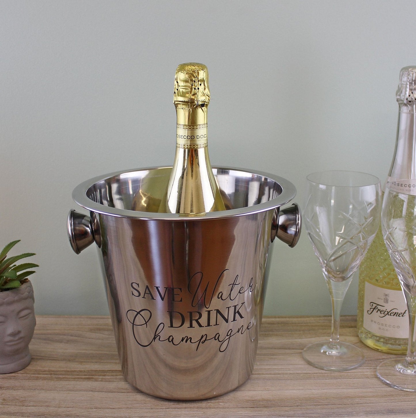 Stainless Steel Champagne Bucket With Handles-1