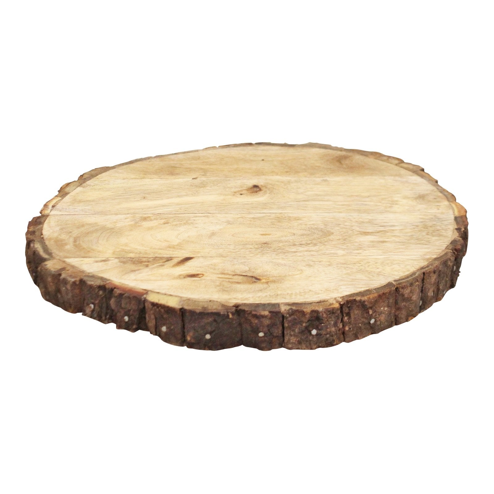 Round Wooden Bark Design Chopping/Serving Board, 30cm.-0