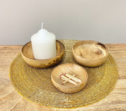 Mango Wood Round Bowls Three Piece-4