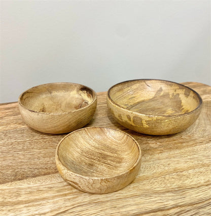 Mango Wood Round Bowls Three Piece-2