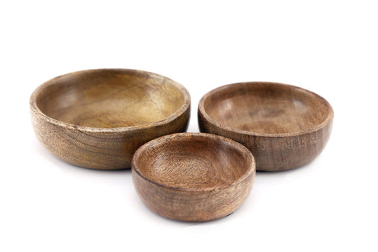 Mango Wood Round Bowls Three Piece-0