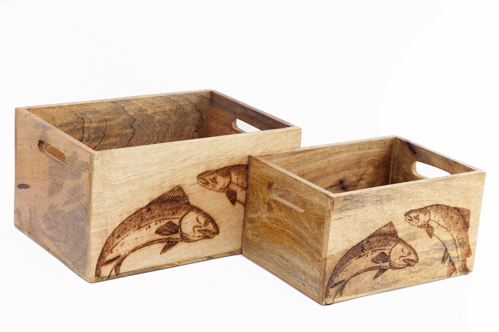 Set Of Two Engraved Salmon Crates-0