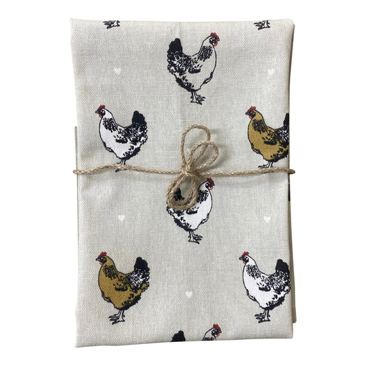 Pack of Three Tea Towels With A Chicken Print Design-0