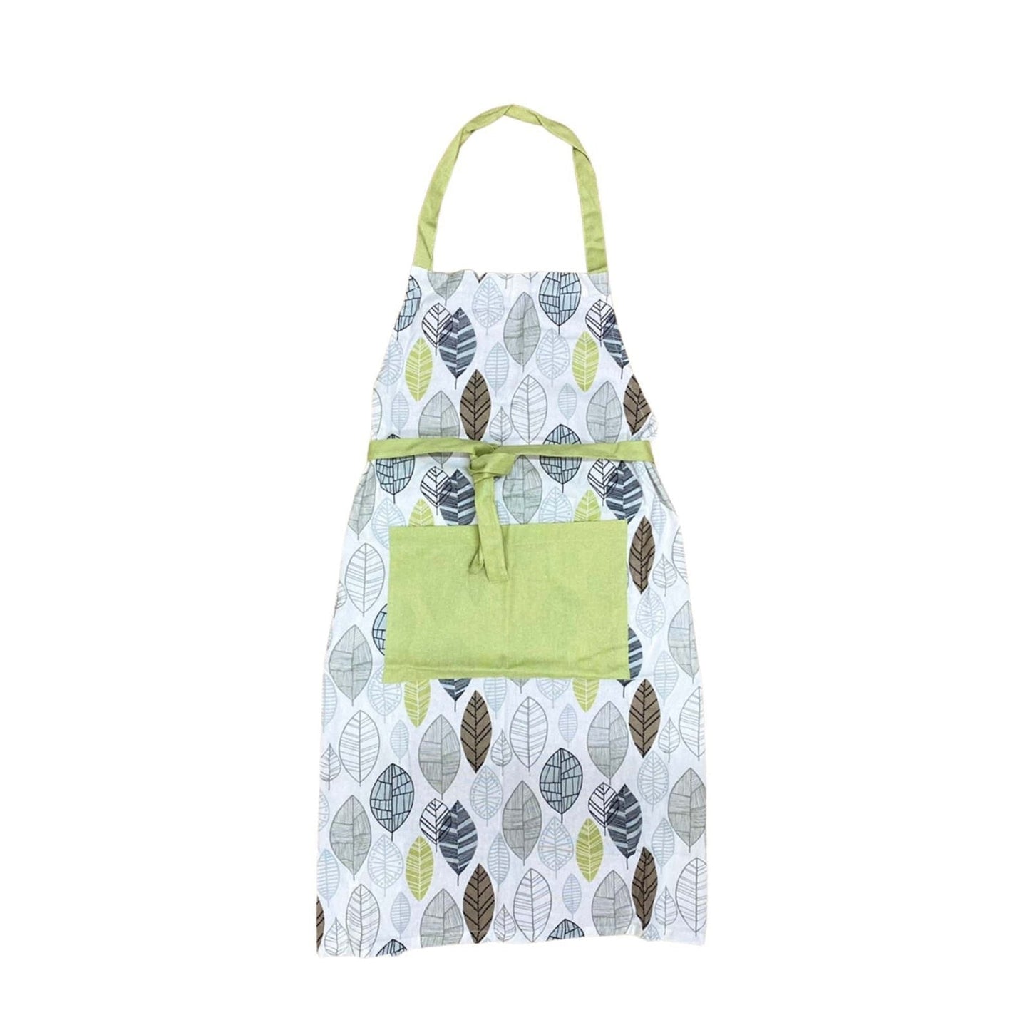 Kitchen Apron With Contemporary Green Leaf Print Design-0