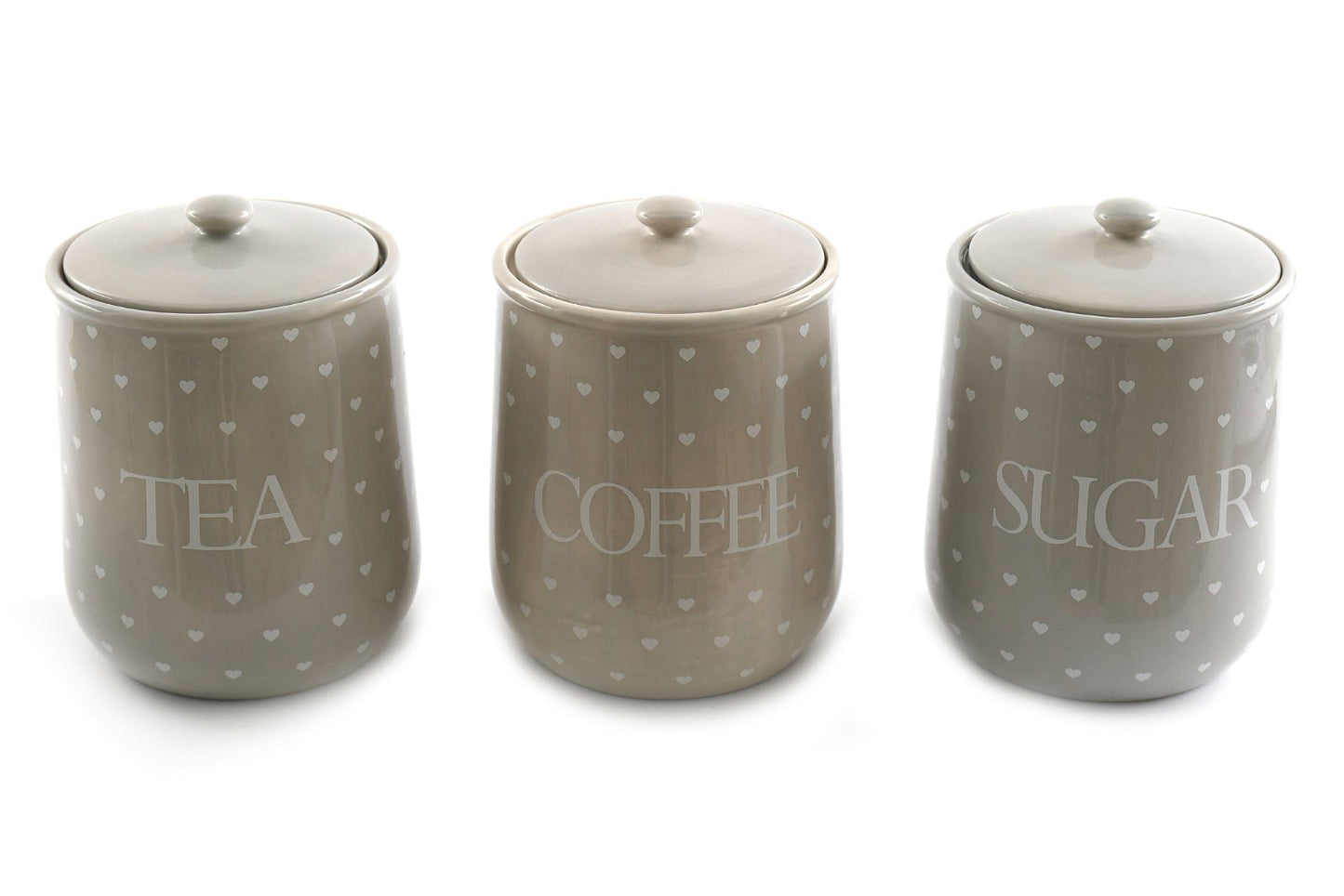 Heart Design Tea, Coffee and Sugar Canisters-0