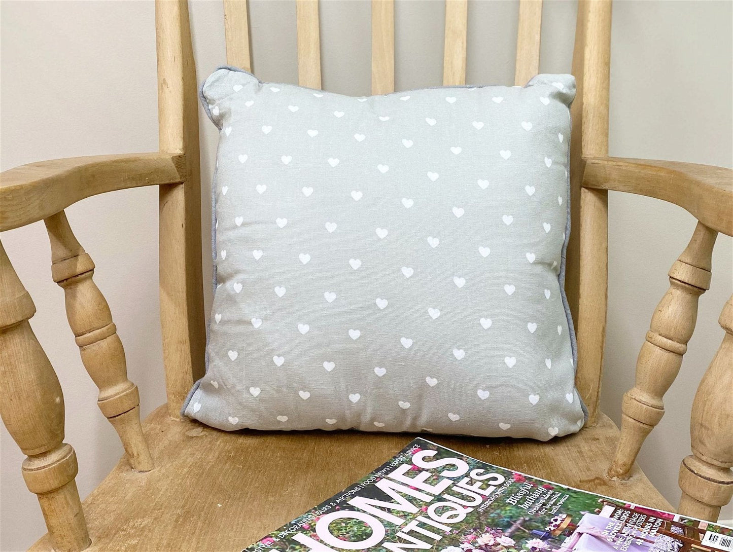 Scatter Cushion With A Grey Heart Print Design 37cm-3