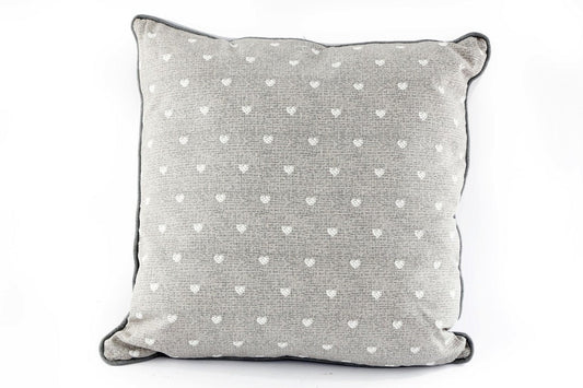 Scatter Cushion With A Grey Heart Print Design 37cm-0