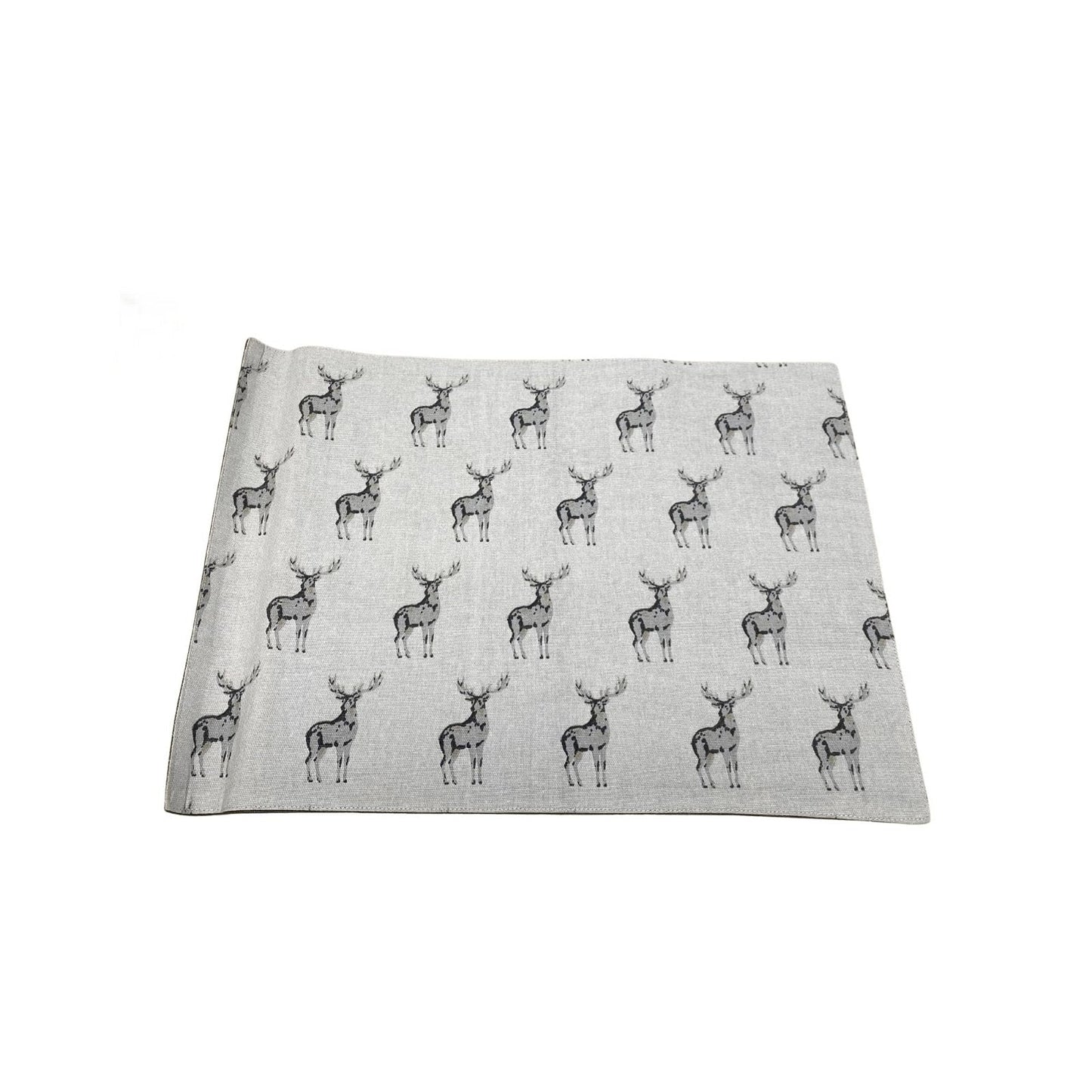 Set of 2 Grey Stag Print Fabric Place Mats-0