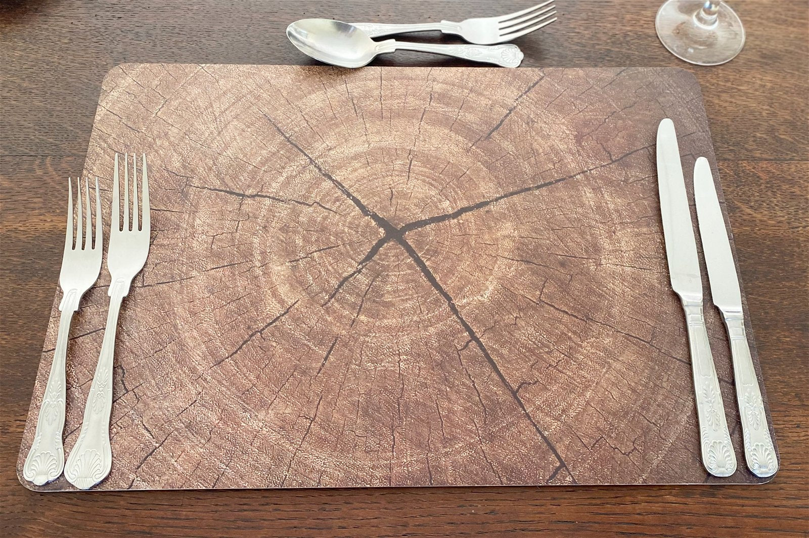 Set of Four Rectangular Bark Design Place Mats-1