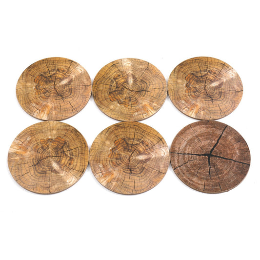 Set of Six Bark Design Coasters-0