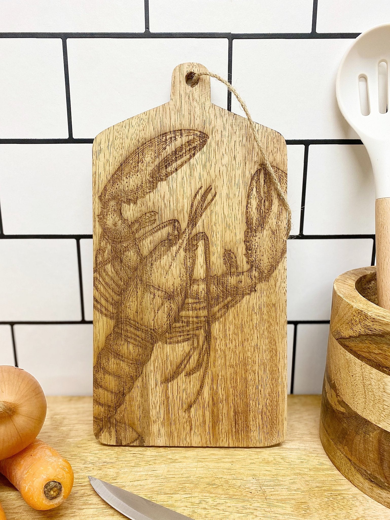 Lobster Engraved Wooden Cheese Board-2