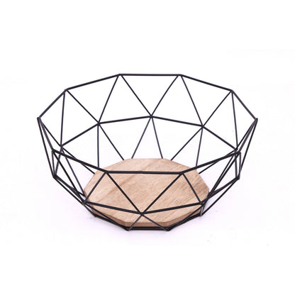 Geometric Black Wire Bowl 26cm-0