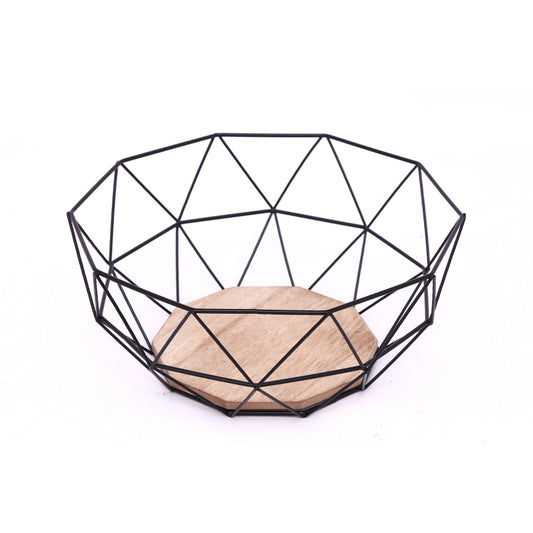 Geometric Black Wire Bowl 26cm-0