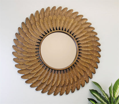 Bronze Effect Feather Frame Mirror-1