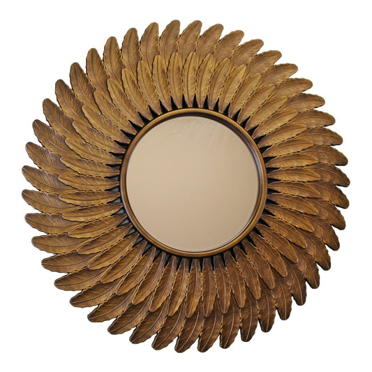 Bronze Effect Feather Frame Mirror-0