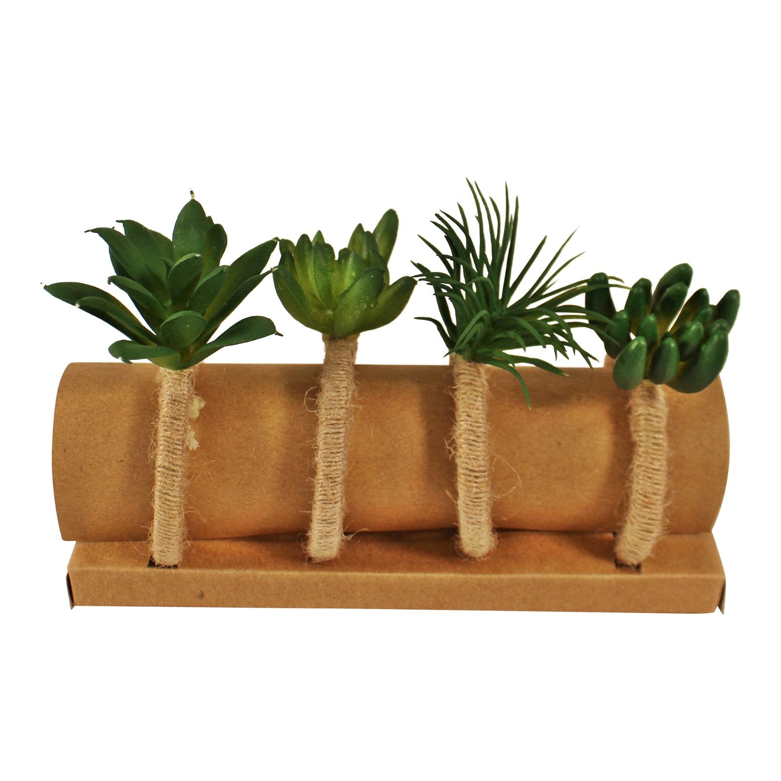 Set of 4 Faux Succulent Design Napkin Rings-3