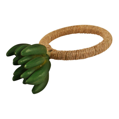 Set of 4 Faux Succulent Design Napkin Rings-1