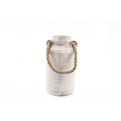 Small Stone Vase with Rope Handle-0