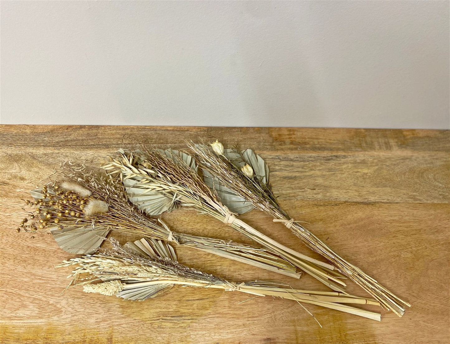 Set of Four Bouquets of Dried Grasses with Palm Spear-1