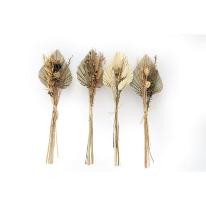 Set of Four Bouquets of Dried Grasses with Palm Spear-0