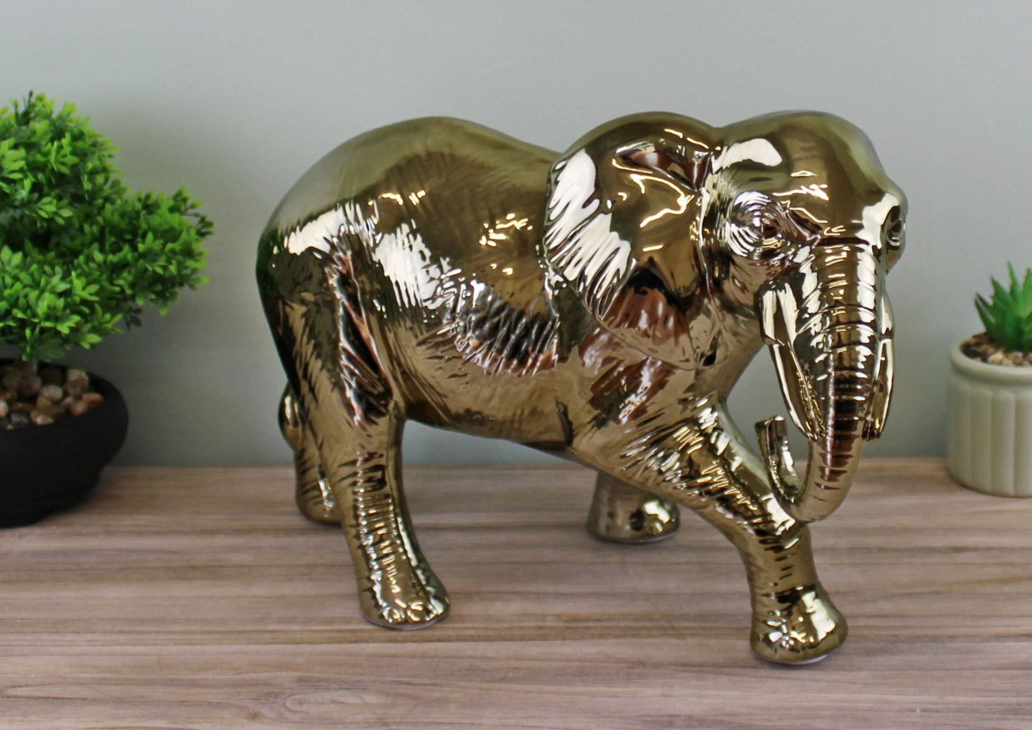 Large Golden Elephant Ornament 34cm-1