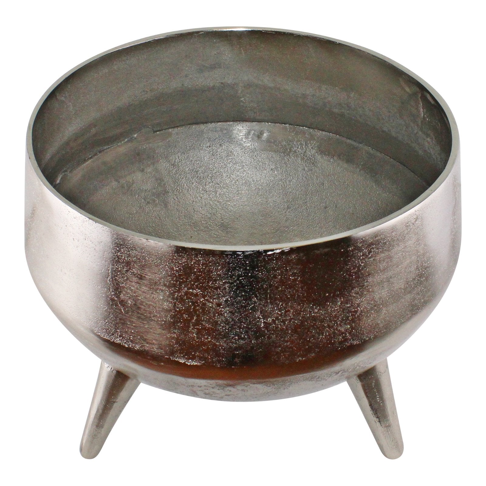 Silver Metal Planter/Bowl With Feet, 35cm-2