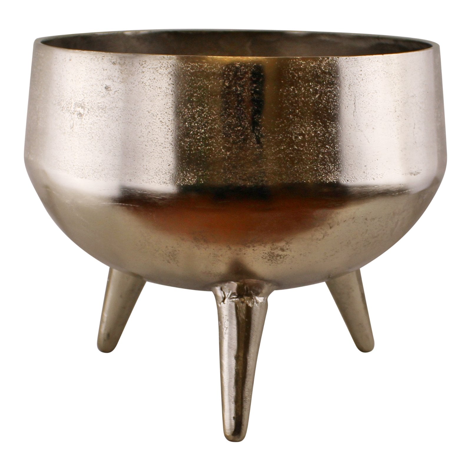 Silver Metal Planter/Bowl With Feet, 35cm-0