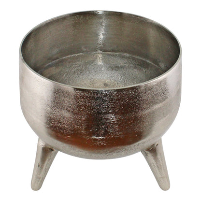 Silver Metal Planter/Bowl With Feet, 27cm-2