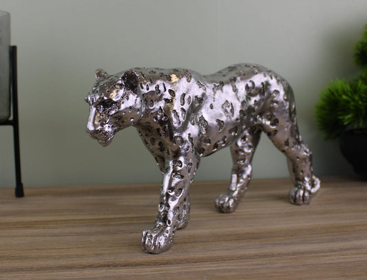 Silver Leopard Ornament Small-0