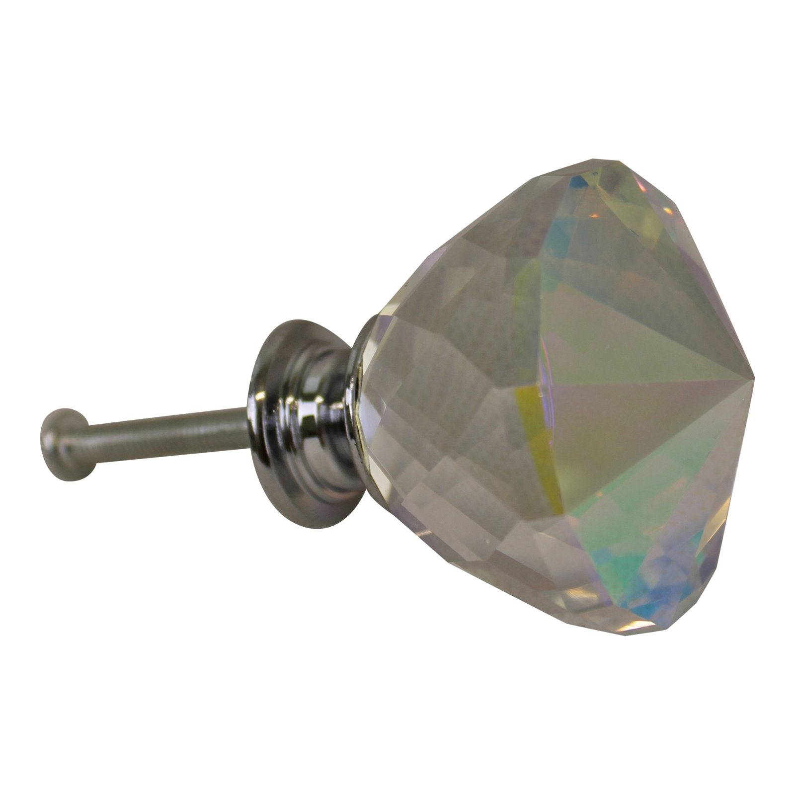 4cm Crystal Effect Doorknobs, Diamond Shaped, set of 4-1