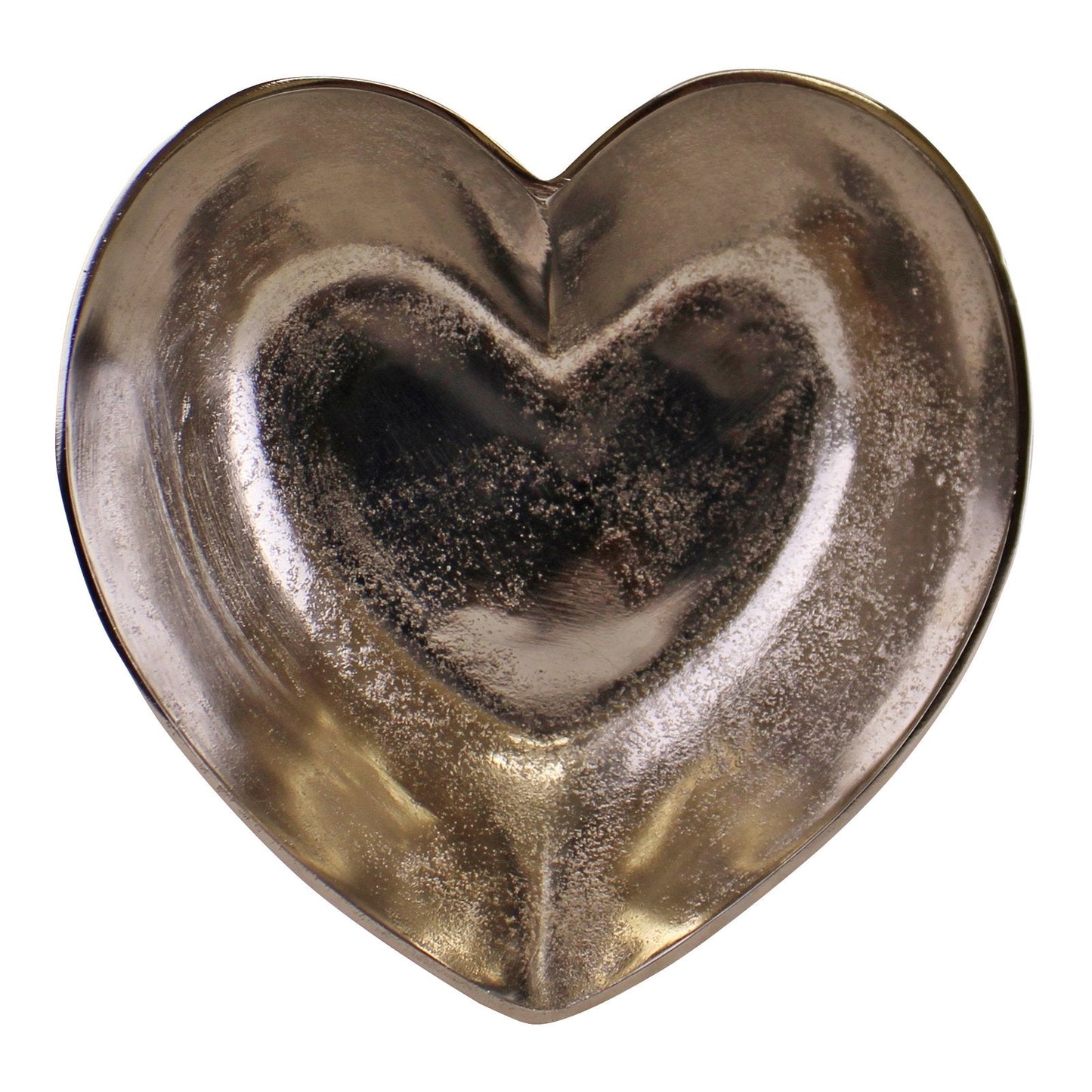 Silver Metal Heart Shaped Decorative Bowl-2