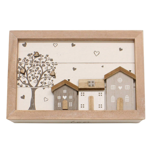 Tea Box, Wooden Houses Design, 24x16cm.-0