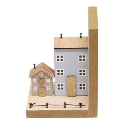 Pair of Bookends, Wooden Houses Design-4