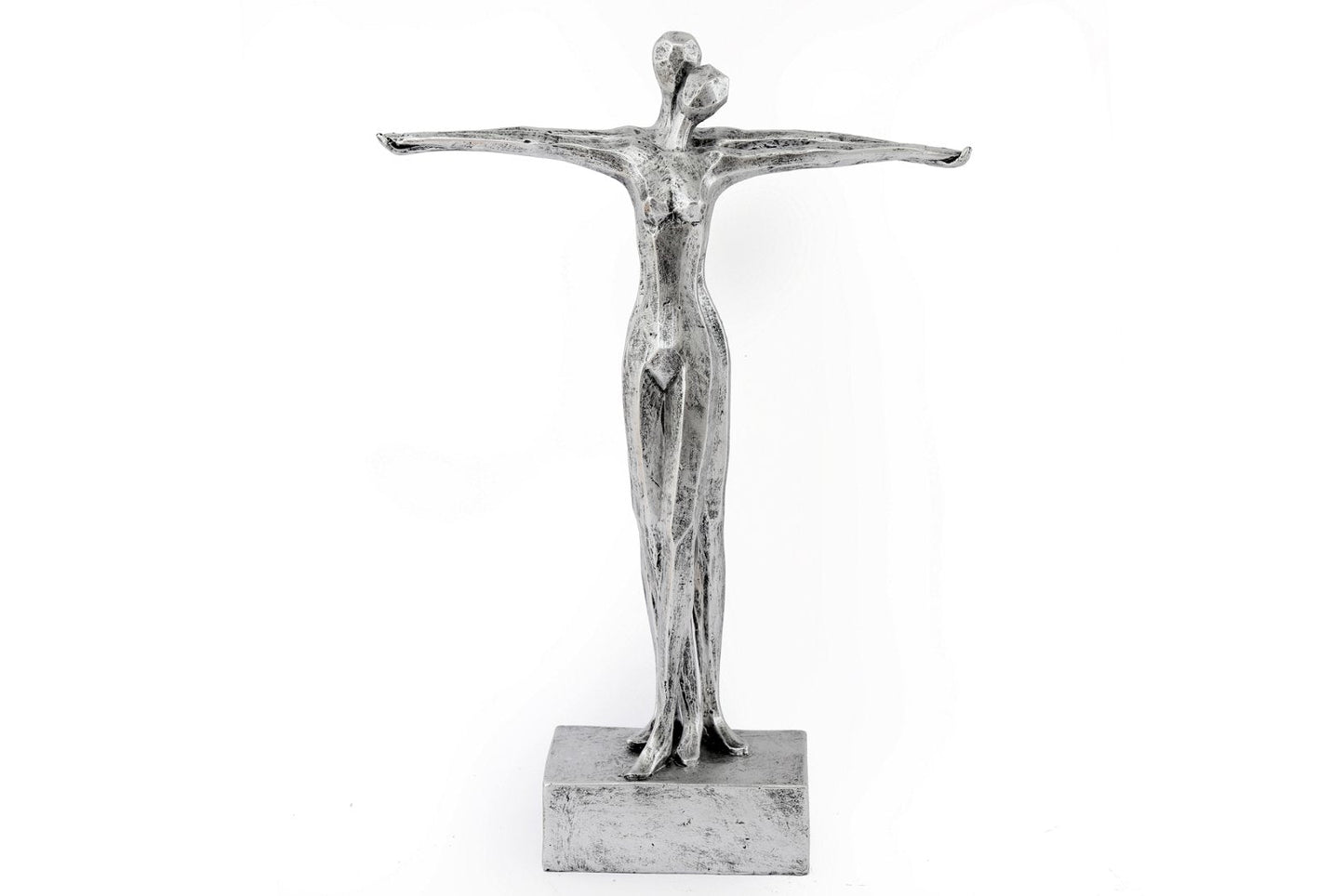 Silver Standing Couple Statue-0