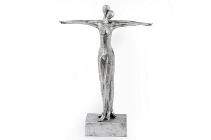 Silver Standing Couple Statue-0