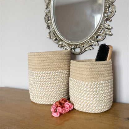 Set Of Two Cotton Rope Baskets-3