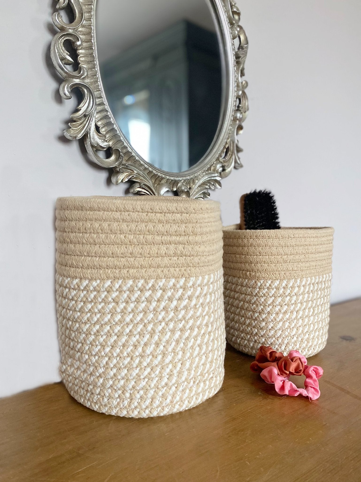 Set Of Two Cotton Rope Baskets-2