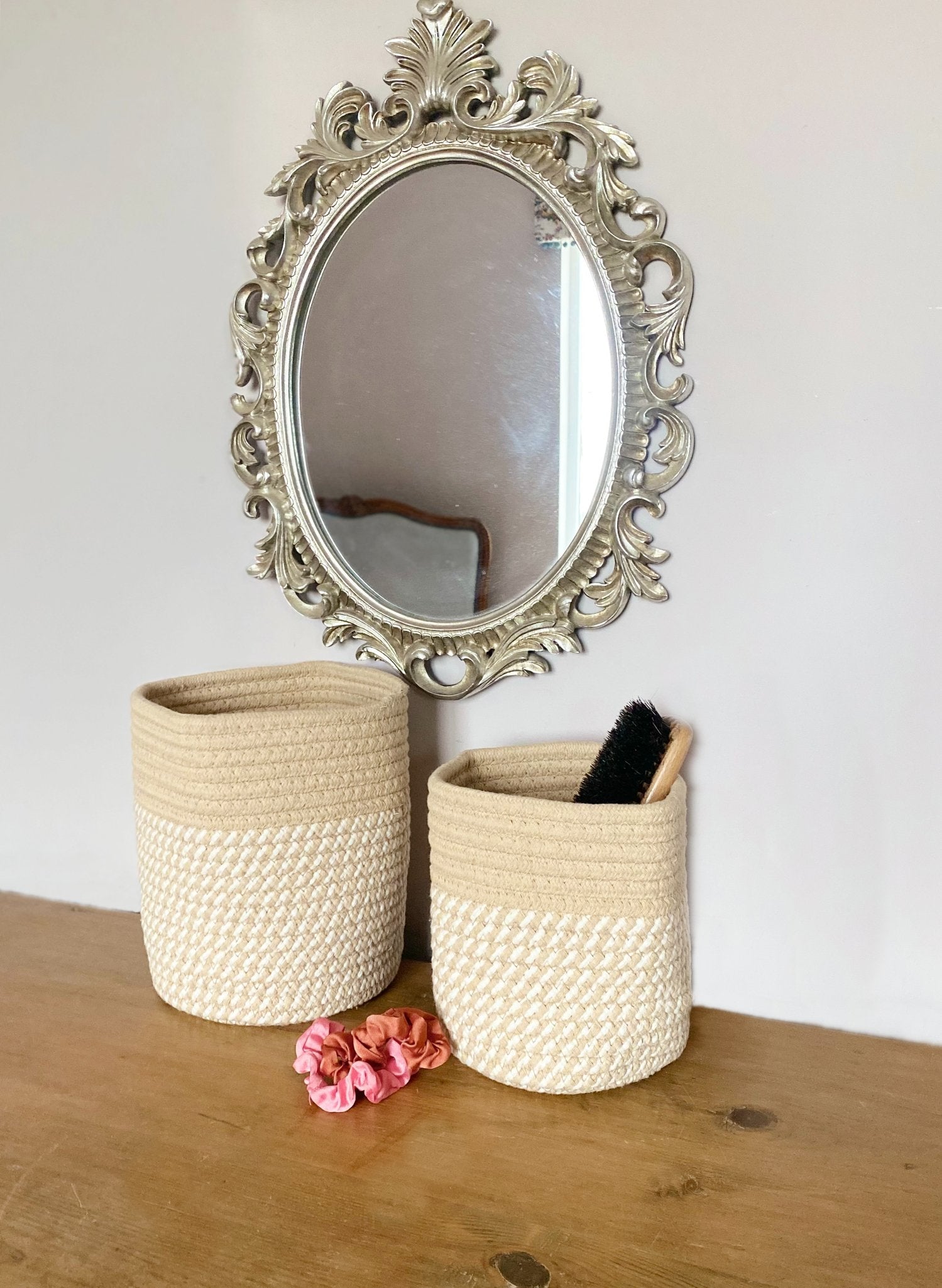 Set Of Two Cotton Rope Baskets-1