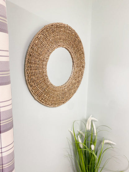 Natural Seagrass Mirror 50cm-3