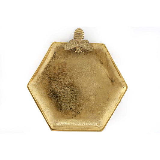 Large Gold Honeycomb Bee Tray-0