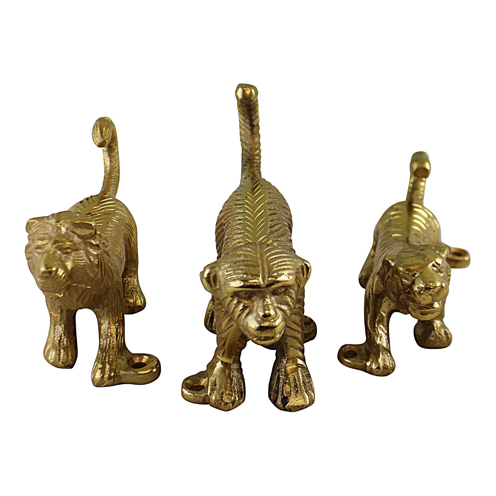 Set of 3 Gold Metal Safari Animal Coat Hooks-2