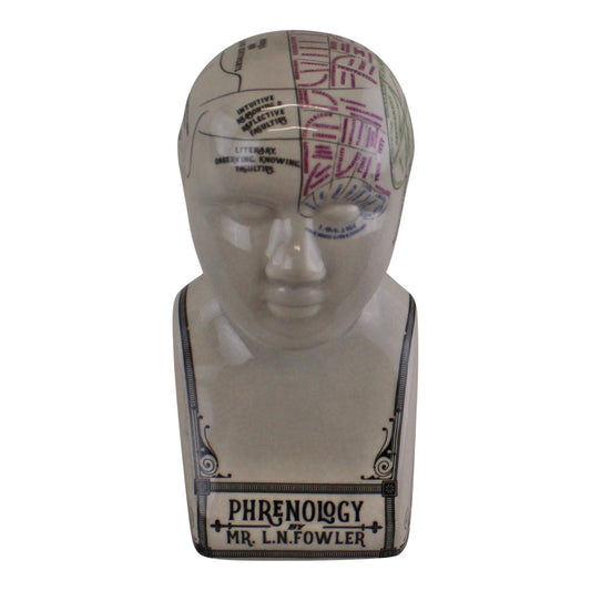 Small Ceramic Crackle Phrenology Head-0