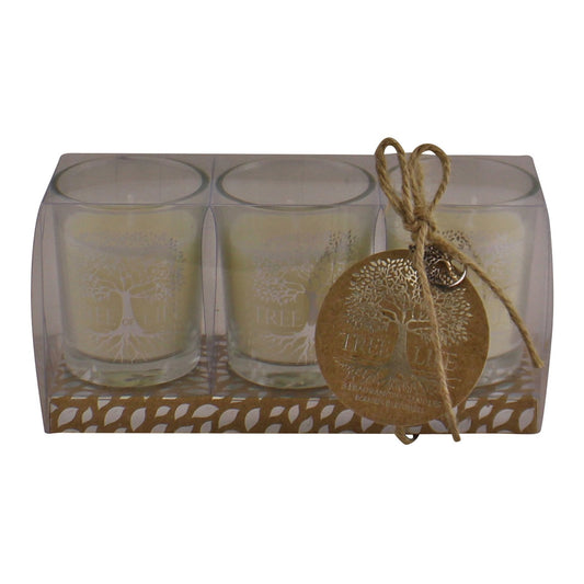 Set Of 3 Tree Of Life Fragranced Votive Candles-0