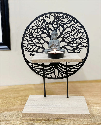 Tree Of Life With Buddha And Tea Light-1