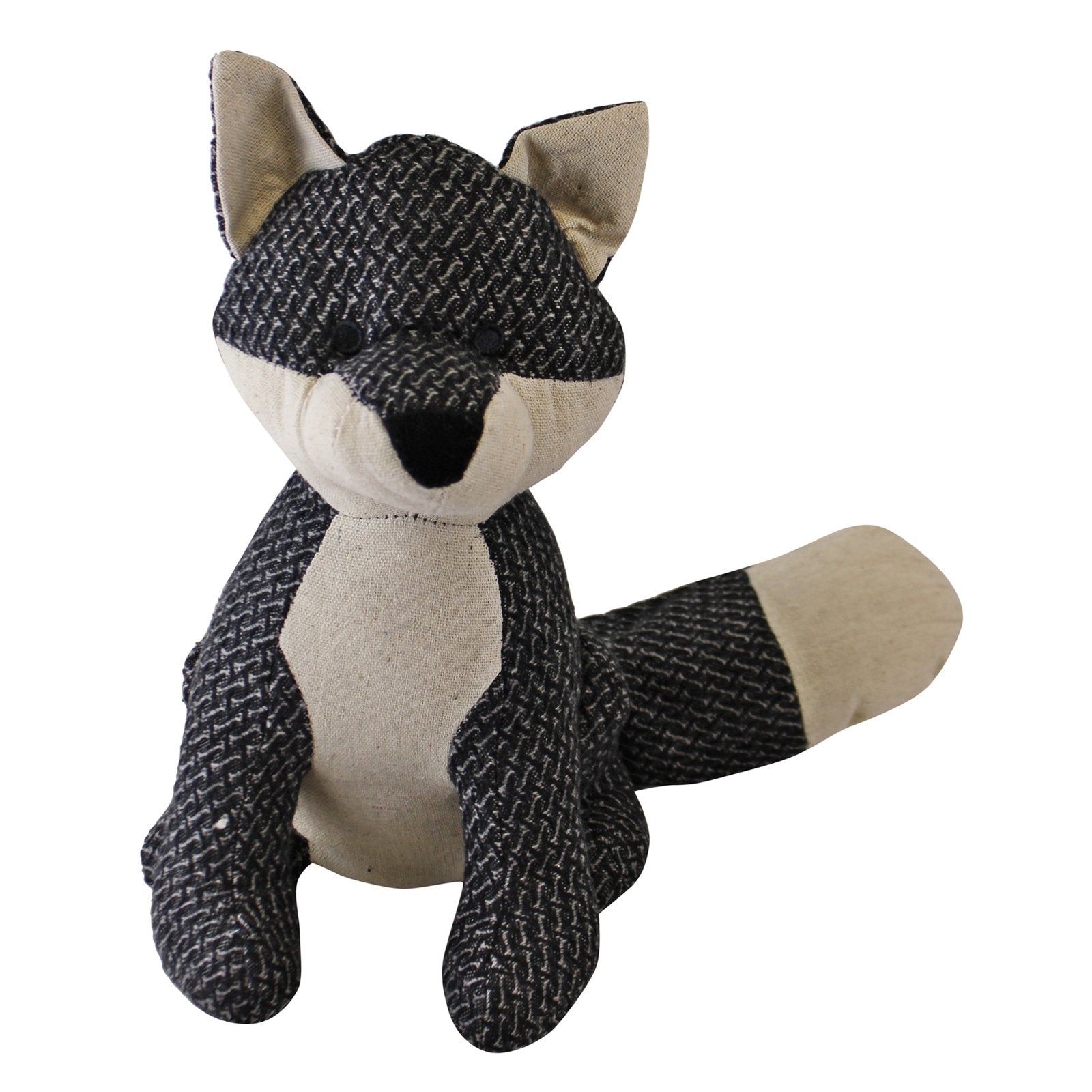 Grey Fabric Fox Doorstop-0