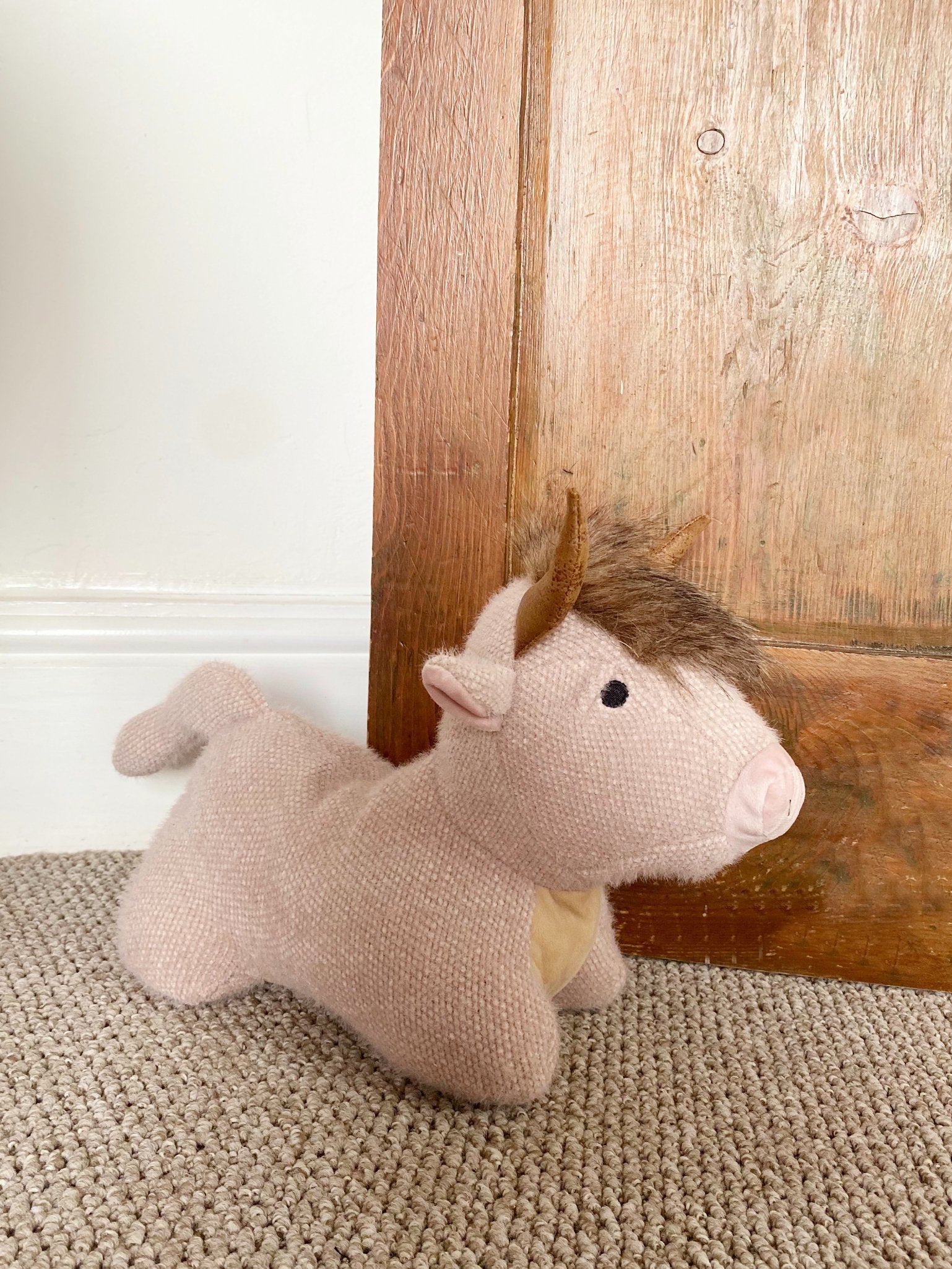 Fabric Angus Cow Doorstop-3