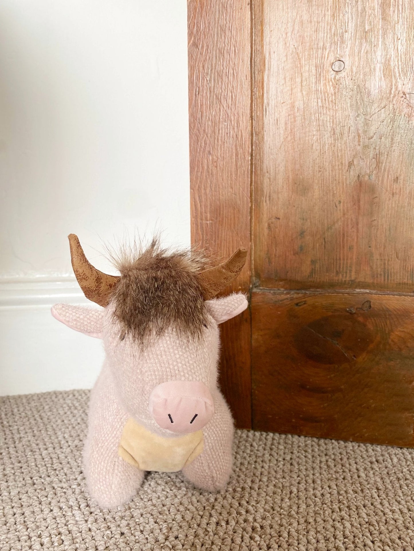 Fabric Angus Cow Doorstop-1