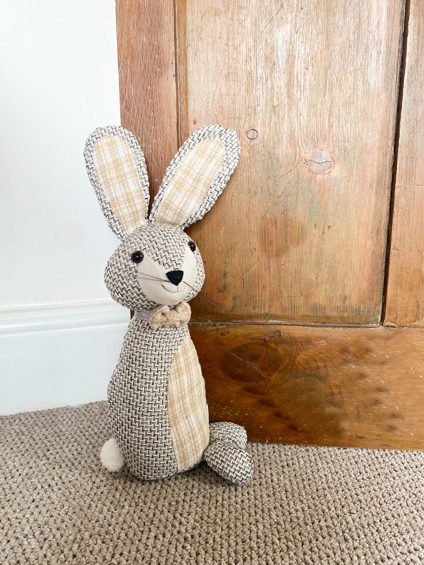 Woven Fabric Rabbit Doorstop-3