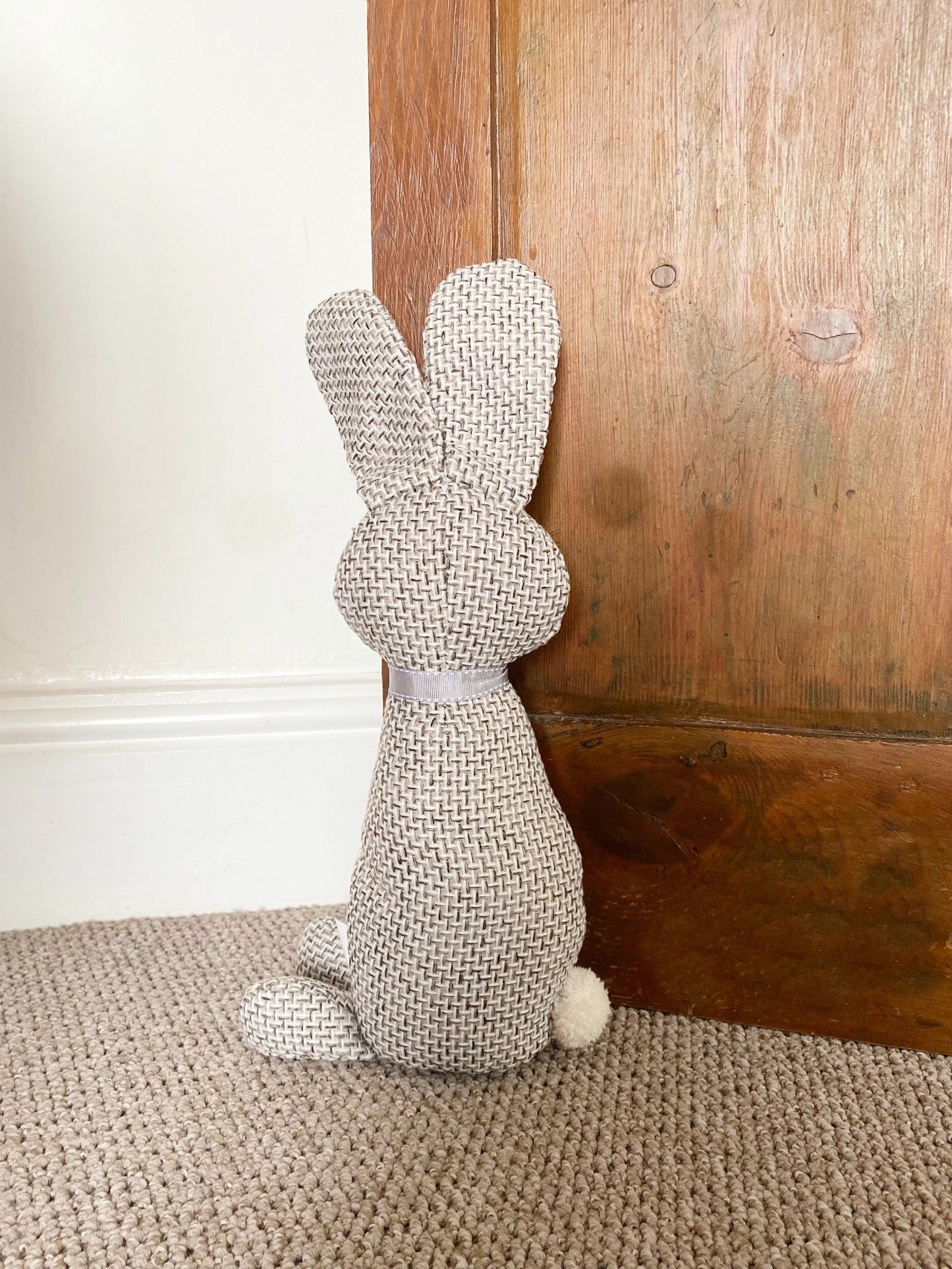 Woven Fabric Rabbit Doorstop-1